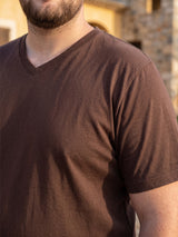 Men Plus Size Text Solid V-Neck Tshirt