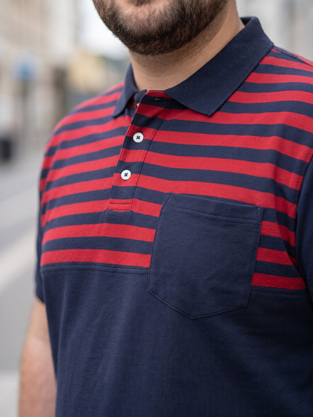 Men Plus Size Ripley Colorblock Polo Tshirt
