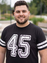 Men Plus Size Ambush Black Printed Round Neck Tshirts