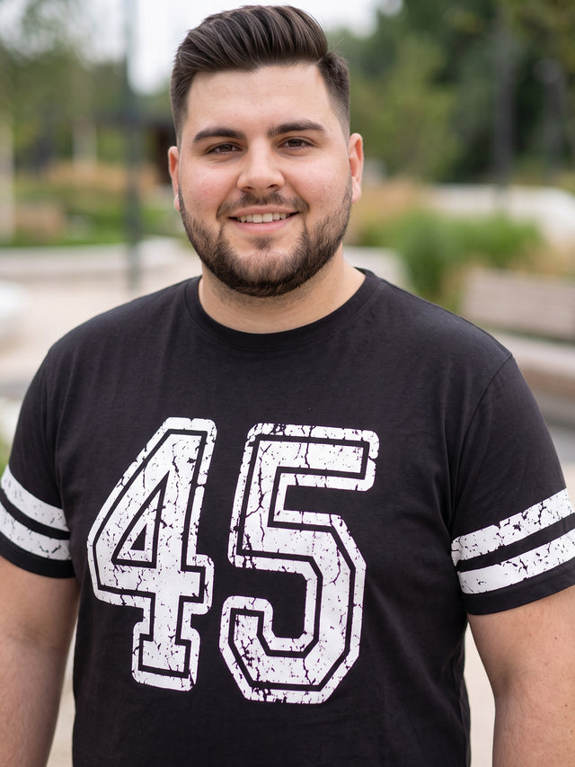 Men Plus Size Ambush Black Printed Round Neck Tshirts