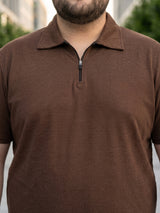 Men Plus Size Volzair Brown Polo Tshirts