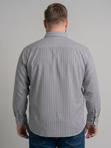 Men Plus Size Gunmetal Multi Striped Shirts