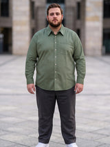 Men Plus Size Diamint Green Printed Shirts