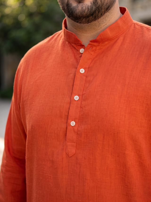 Men Plus Size Ullas-O Solid Kurta
