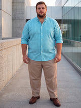 Men Plus Size Bran Multi Check Shirts