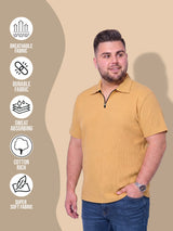 Men Plus Size Draxelo Beige Polo Tshirts