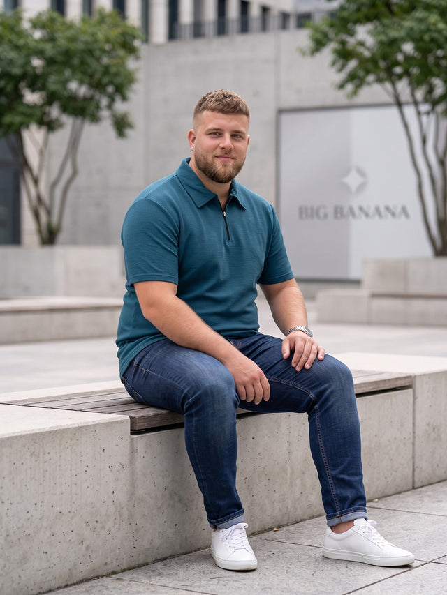 Men Plus Size Kavroze Teal Polo Tshirts