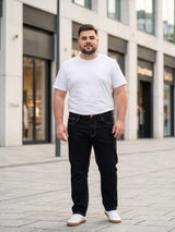 Men Plus Size Zetsu Black Solid Jeans