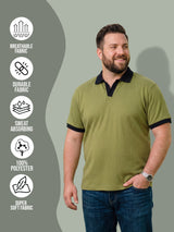 Men Plus Size Zelmora Sage Green Polo Tshirts