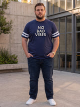 Men Plus Size Melbo Navy Blue Printed Round Neck Tshirts