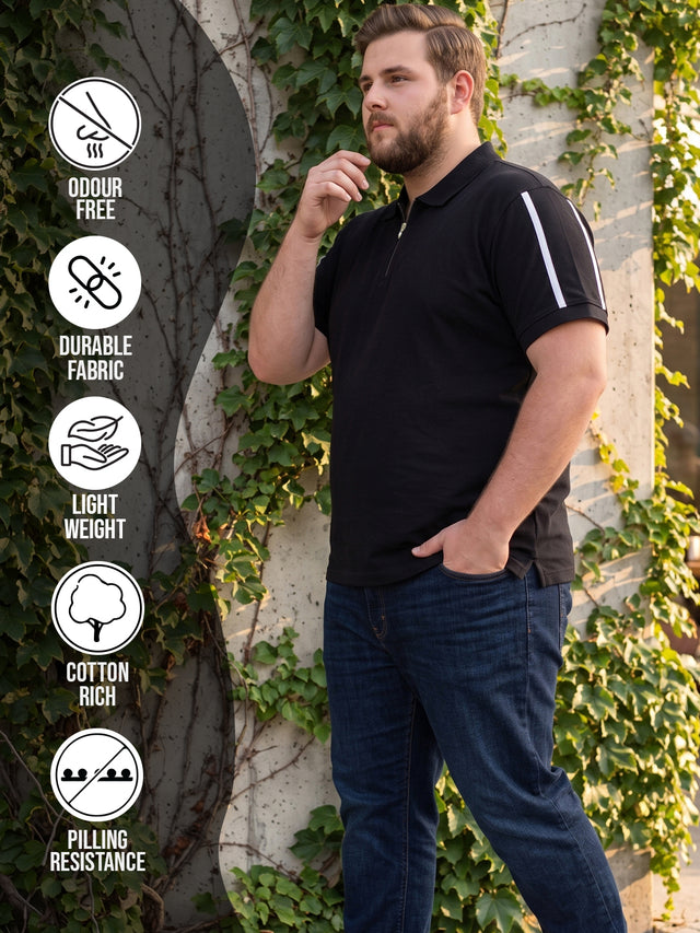 Men Plus Size Shawn Solid Polo Tshirt