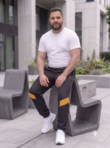 Men Plus Size Stealthmode Black Solid Trackpants