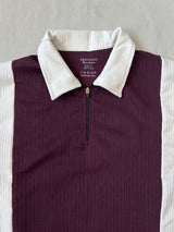 Men Plus Size Elora-Maroon Maroon Textured Polo T-Shirt