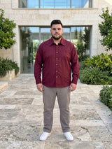 Men Plus Size Rubyclad Red Striped Shirts