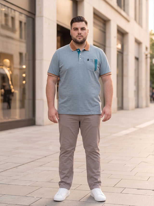 Men Plus Size Koriyo Solid Polo Tshirt