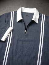 Men Plus Size Zeno-Grey Grey Textured Polo T-Shirt