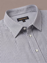 Men Plus Size Gunmetal Multi Striped Shirts