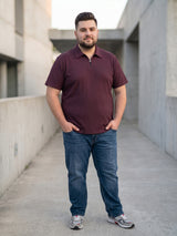 Men Plus Size Marqivo Wine Polo Tshirts