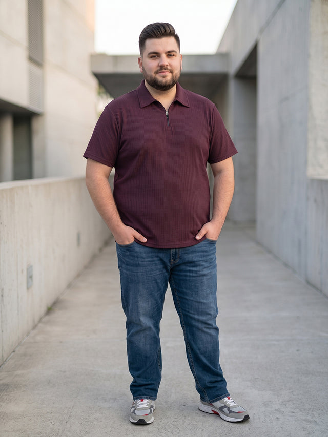 Men Plus Size Marqivo Wine Polo Tshirts