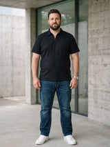 Men Plus Size Blaktex Black Polo Tshirts