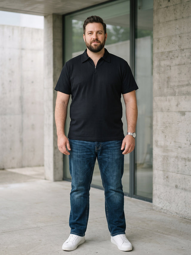 Men Plus Size Blaktex Black Polo Tshirts