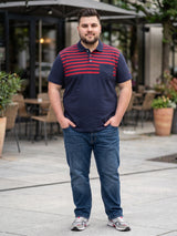 Men Plus Size Ripley Colorblock Polo Tshirt