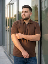 Men Plus Size Volzair Brown Polo Tshirts