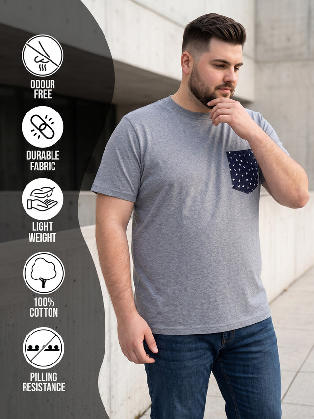 Men Plus Size Stoddart Solid Round Neck Tshirt