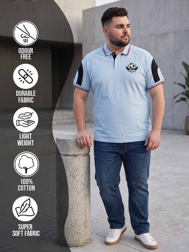 Men Plus Size Trench Printed Polo Tshirt