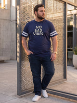 Men Plus Size Melbo Navy Blue Printed Round Neck Tshirts