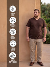 Men Plus Size Text Solid V-Neck Tshirt