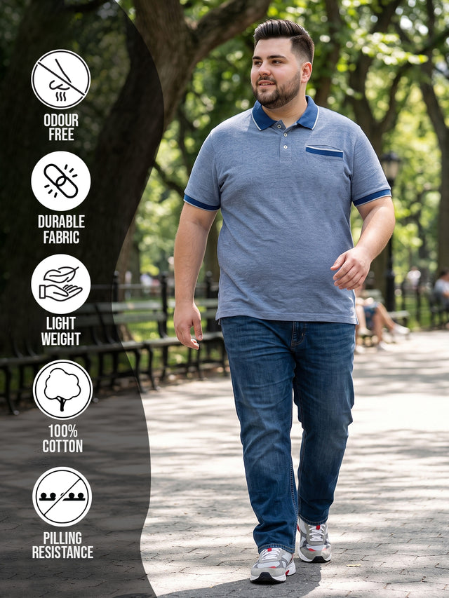 Men Plus Size Pacific Solid Polo Tshirt