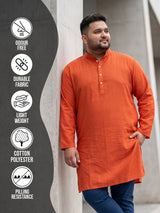 Men Plus Size Ullas-O Solid Kurta
