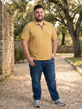 Men Plus Size Draxelo Beige Polo Tshirts