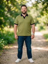Men Plus Size Zelmora Sage Green Polo Tshirts
