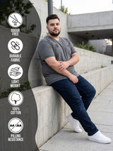 Men Plus Size Mettle Solid V-Neck Tshirt
