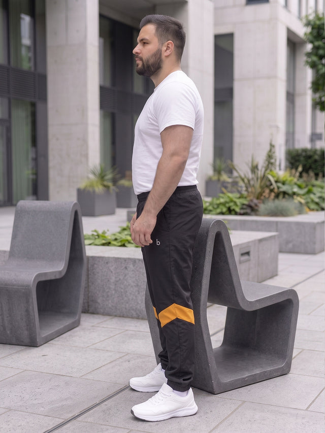 Men Plus Size Stealthmode Black Solid Trackpants