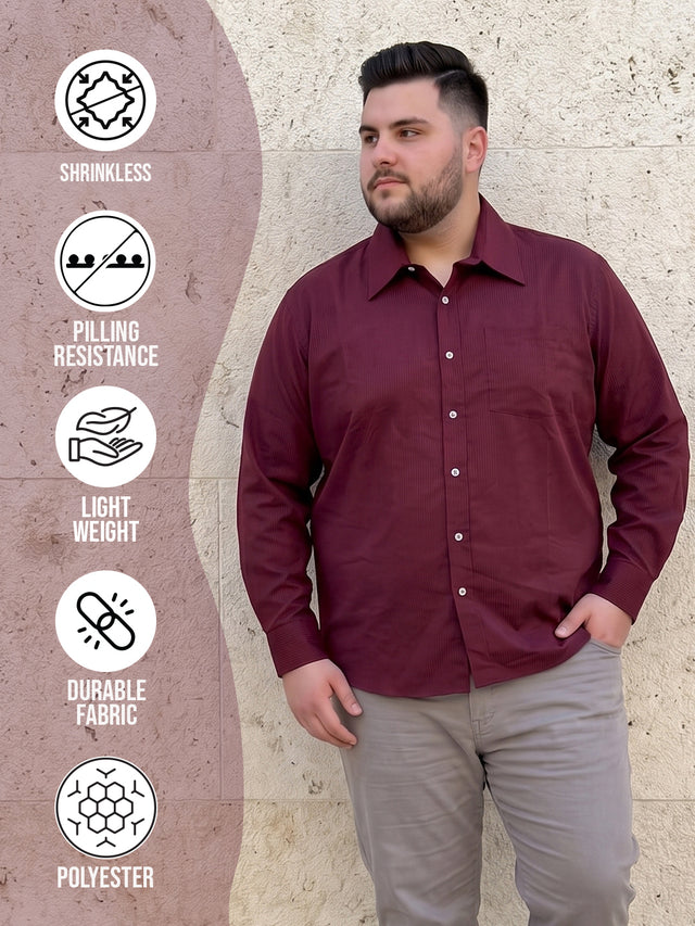 Men Plus Size Rubyclad Red Striped Shirts