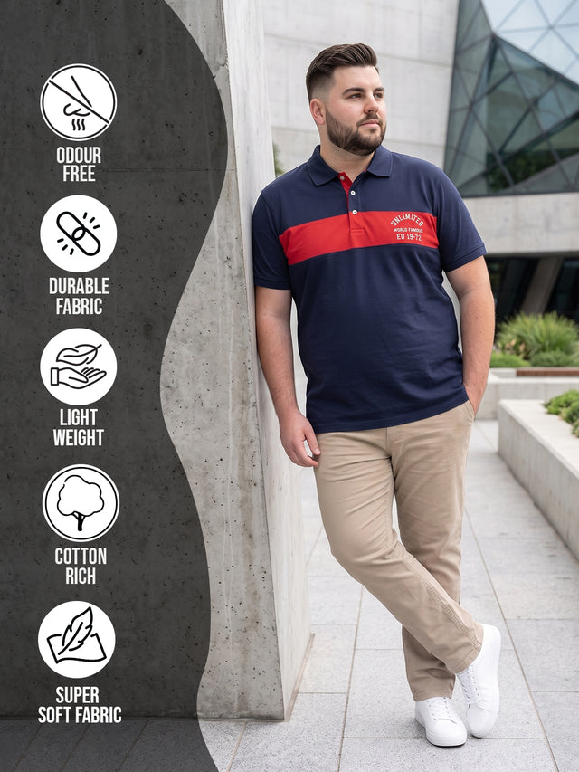 Men Plus Size Fraser Solid Polo Tshirt