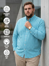 Men Plus Size Bran Multi Check Shirts