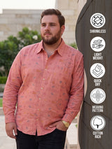 Men Plus Size Breezearrow Pink Abstract Shirts
