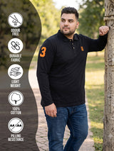 Men Plus Size Scalar Solid Polo Tshirt