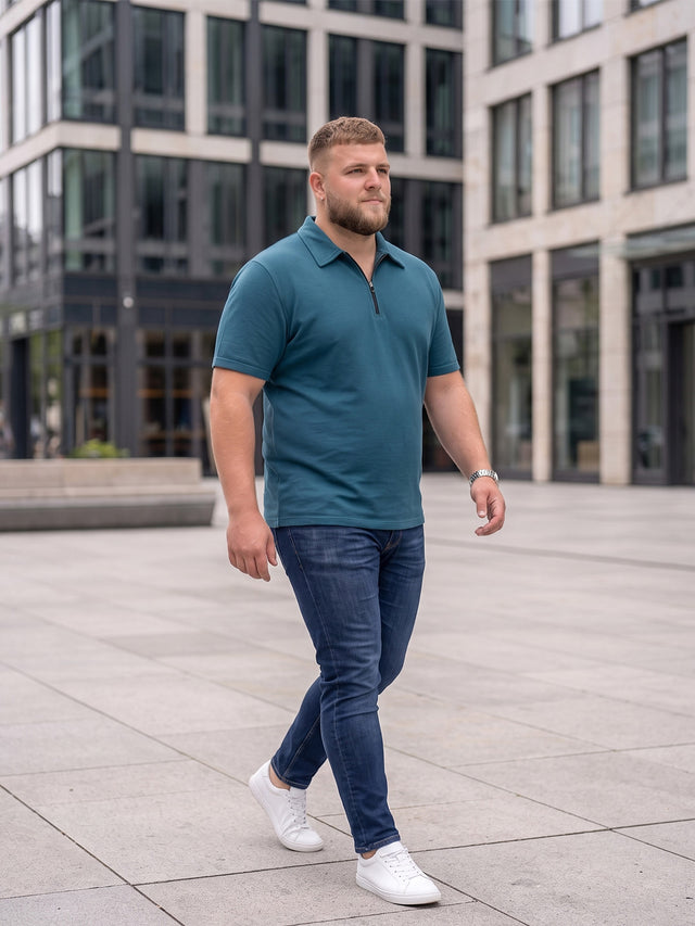 Men Plus Size Kavroze Teal Polo Tshirts
