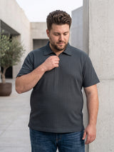 Men Plus Size Gravelo Charcoal Grey Polo Tshirts