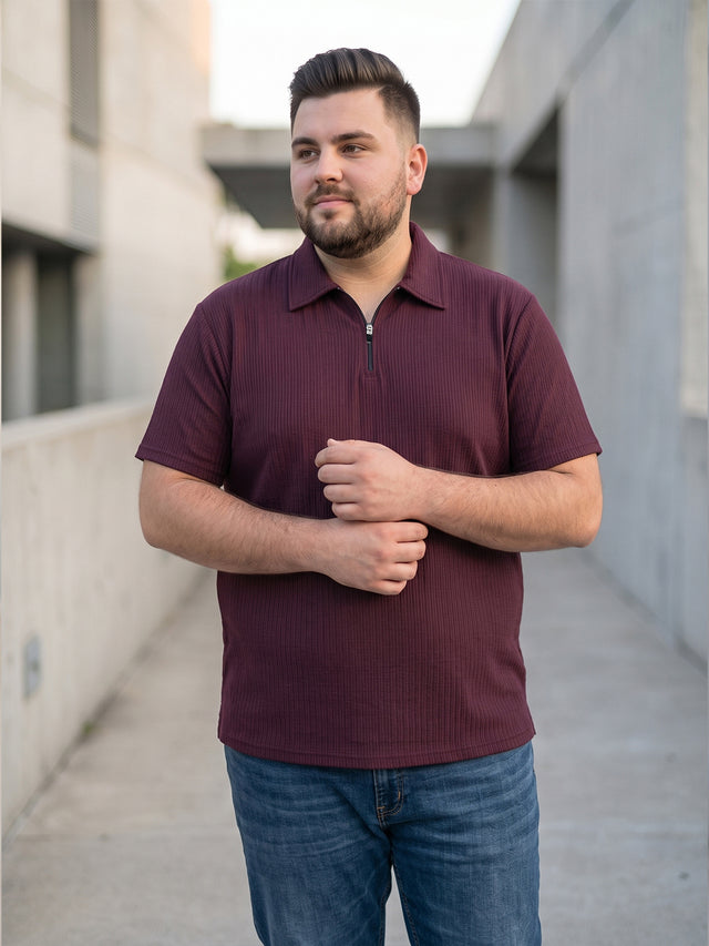 Men Plus Size Marqivo Wine Polo Tshirts
