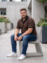 Men Plus Size Vitupera Brown textured Polo Tshirts