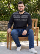 Men Plus Size Terrino Colorblock Henley Tshirt