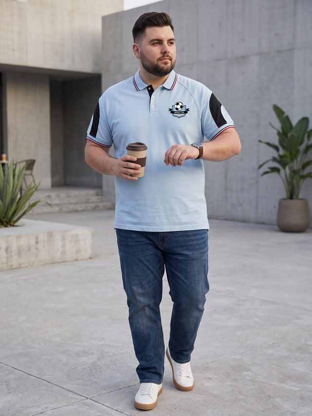 Men Plus Size Trench Printed Polo Tshirt