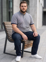 Men Plus Size Lazon Solid Henley Tshirt
