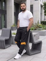 Men Plus Size Stealthmode Black Solid Trackpants